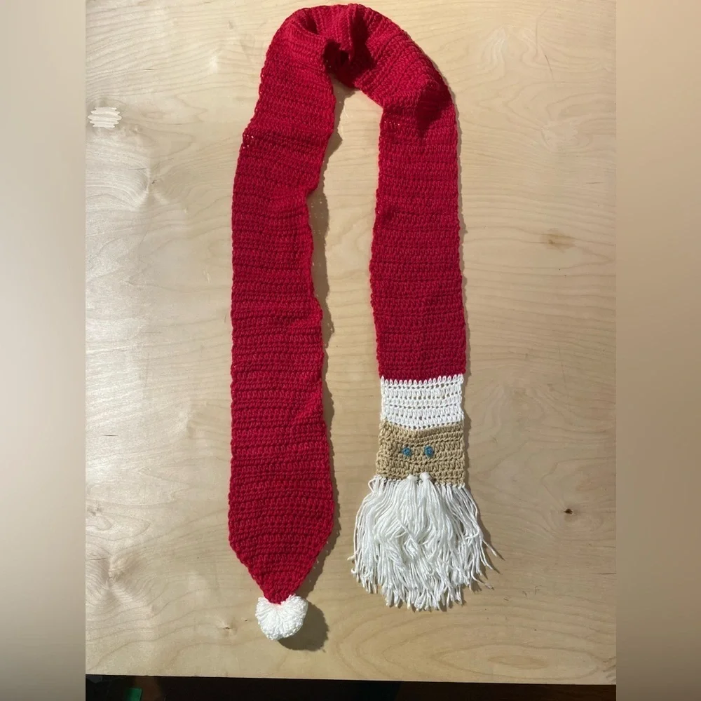 Red and White Crochet Santa Scarf (OT)
